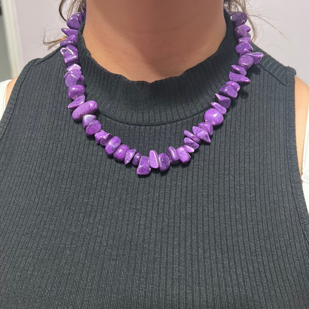 purple stone necklace